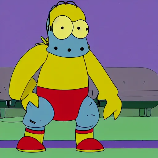 Image similar to heracross as a character in The Simpsons