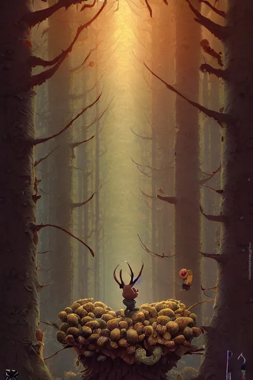 Image similar to round antropomorphic acorn forest adventure movie, cerebri movie poster, by james jean, greg rutkowski, anato finnstark. pixar. hyper detailed, 5 0 mm, award winning photography