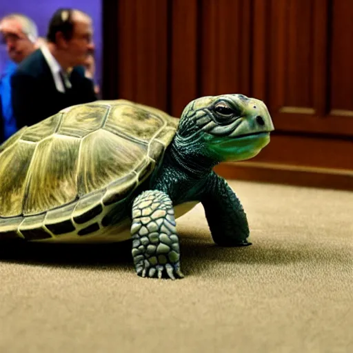 Prompt: mitch mcconnell as a turtle, hyper - realistic