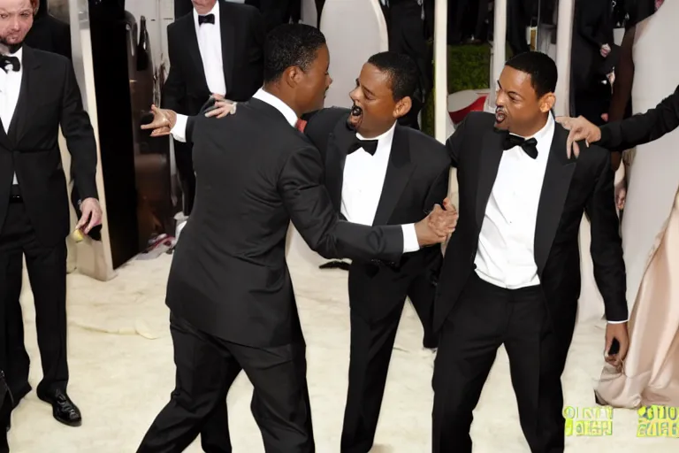 Image similar to chris rock slapping will smith, at the oscar's, 8 5 mm