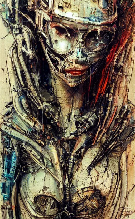 Image similar to woman made of mech mask rendered in unreal engine, full body, cyberpunk, rave, scifi, painted by albrecht durer | bernard buffet | carne griffiths | wlop