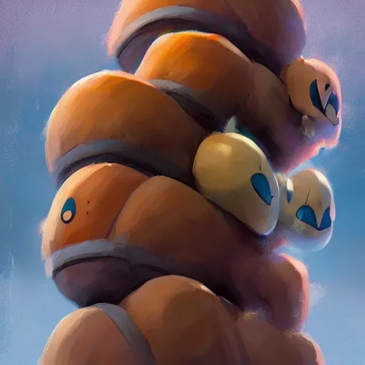 Image similar to pokemon Dugtrio, Greg rutkowski, Trending artstation, cinematográfica, digital Art