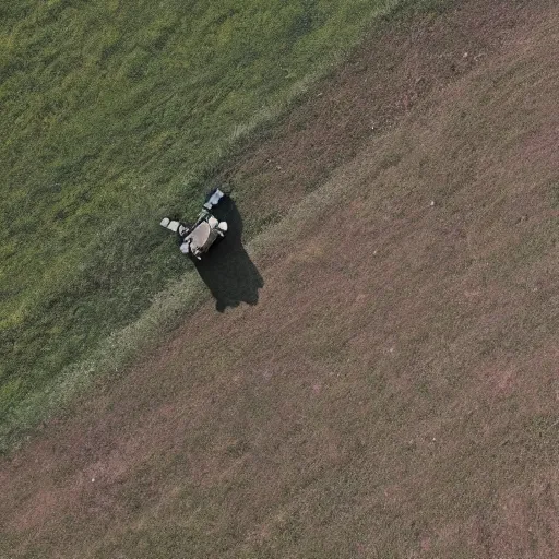 Image similar to military drone view of epstein chasing kids through a field