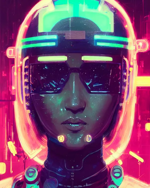 Image similar to detailed portrait Neon spacesuit Girl, cyberpunk futuristic neon, reflective, decorated with traditional Japanese ornaments by Ismail inceoglu dragan bibin hans thoma greg rutkowski Alexandros Pyromallis Nekro Rene Maritte Illustrated, Perfect face, fine details, realistic shaded, fine-face, pretty face