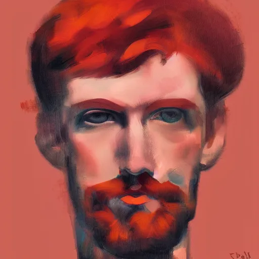 Image similar to a red headed man, futurism, art, portrait,