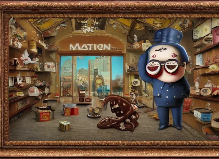 Image similar to the agent donut, lowbrow, matte painting, 3 - d highly detailed, in the style of mark ryden,