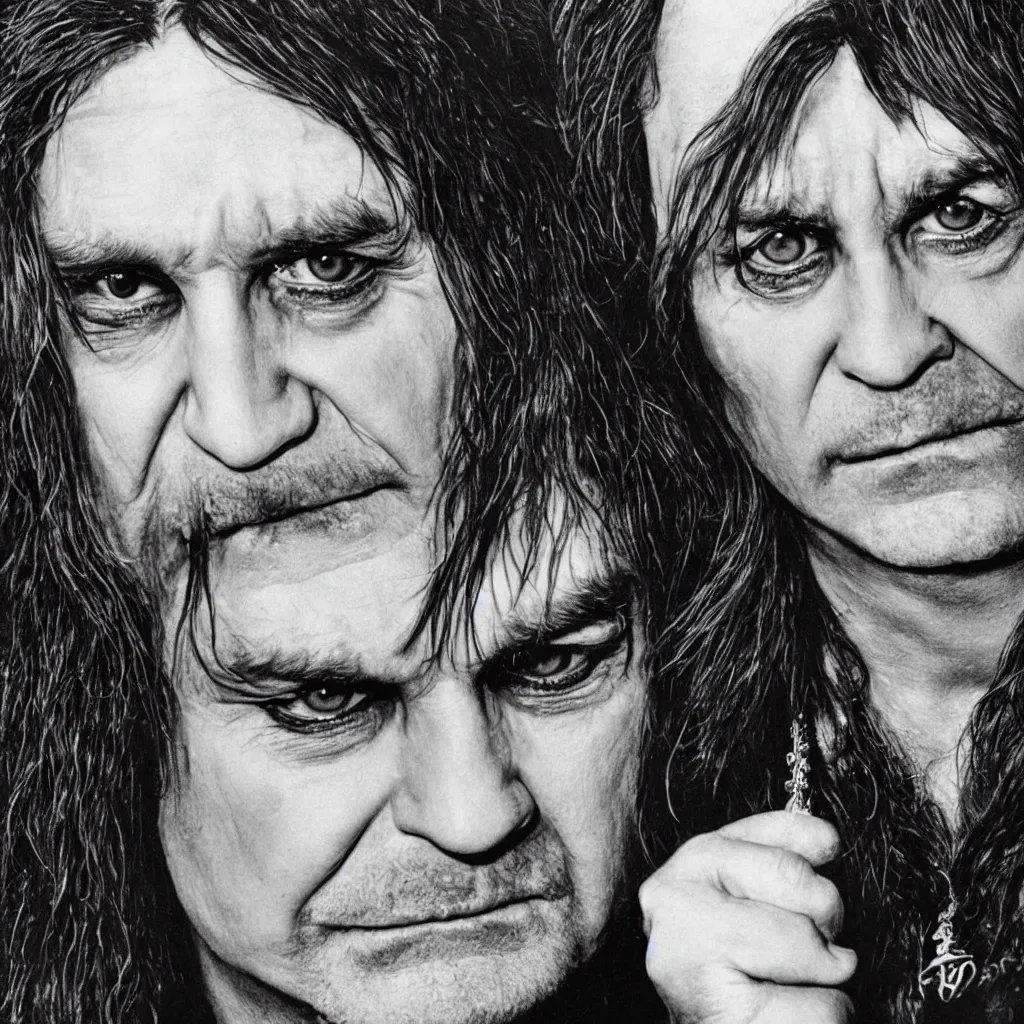 Prompt: close up of ozzy ozbourne by annie Leibowitz, hyper realistic, sharp focus