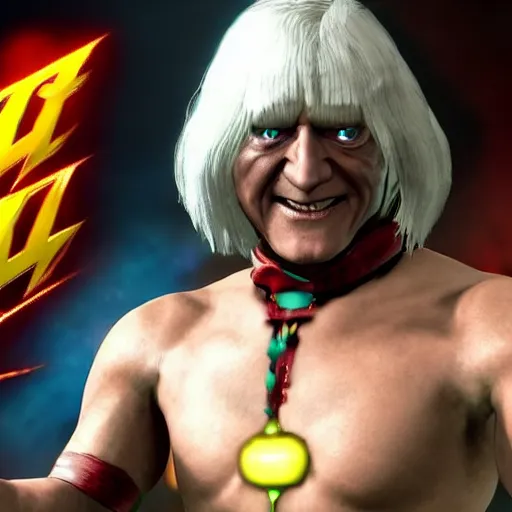 Image similar to jimmy savile as mortal kombat 1 1 game character goro, unreal engine, goro, realistic,