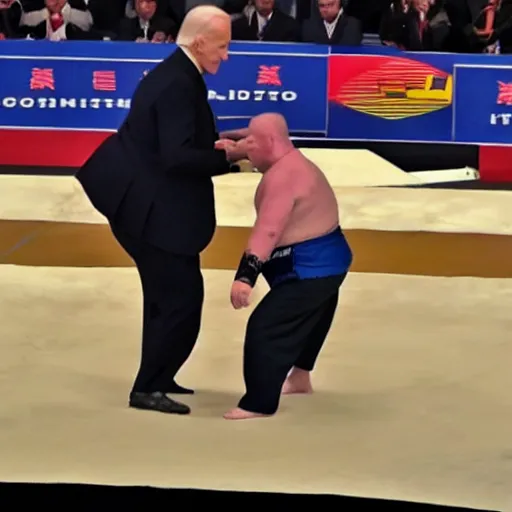 Prompt: joe biden sumo wrestling