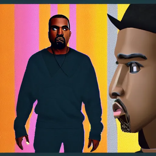 Image similar to kanye west as an n 6 4 game character model