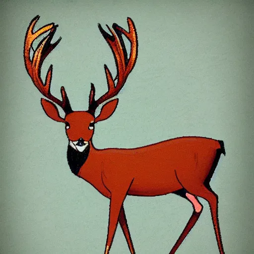 Image similar to cel shaded deer, disney art