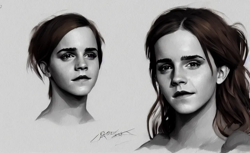 Image similar to A painting of Emma Watson trending on artstation in the style of Greg Rutkowski