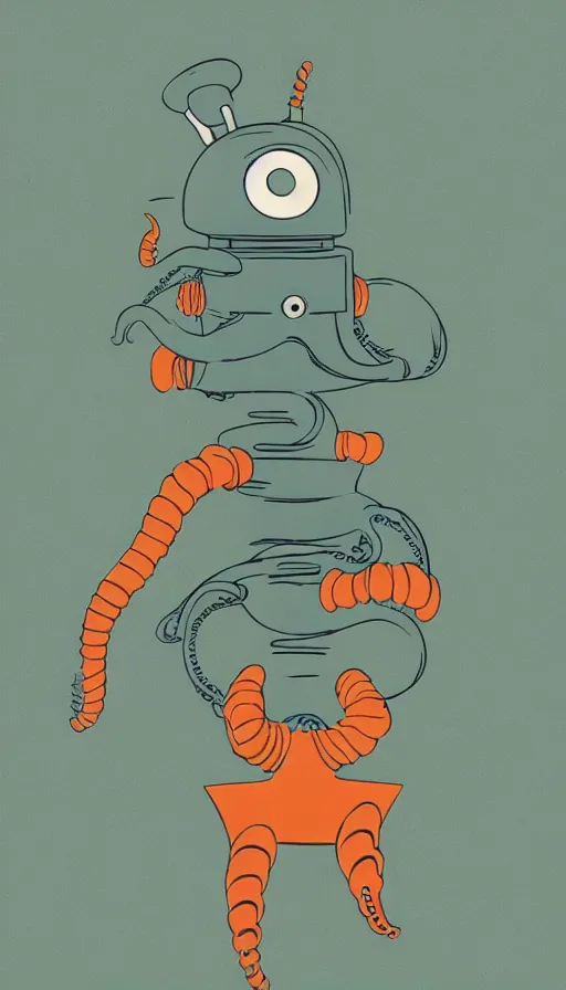 Prompt: 1 9 5 0 s retro future robot android octopus. muted colors. by john the baptist