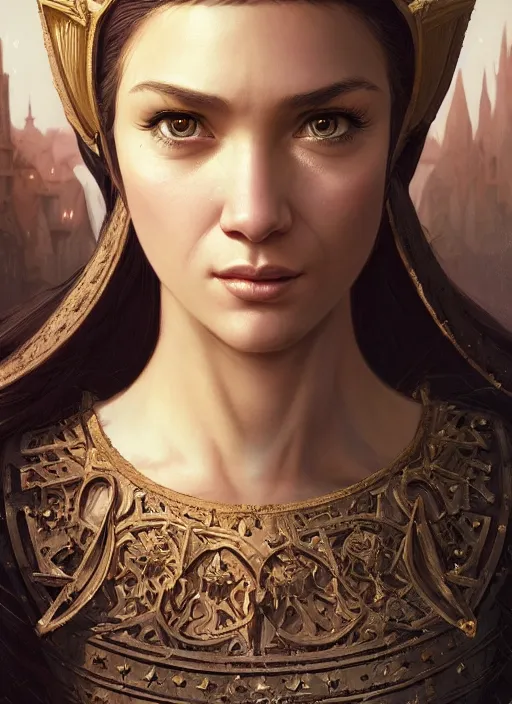 Prompt: highly detailed closeup portrait of a medieval princess, unreal engine, greg rutkowski, ilya kuvshinov, ross draws, hyung tae and frank frazetta, tom bagshaw, tom whalen, nicoletta ceccoli, mark ryden, lostfish, earl norem, global illumination, god rays, detailed and intricate environment