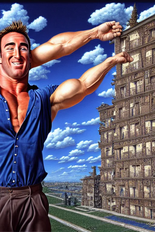 Image similar to hyperrealism billy herrington wallpaper in style of rob gonsalves, giger, araki nobuyoshi