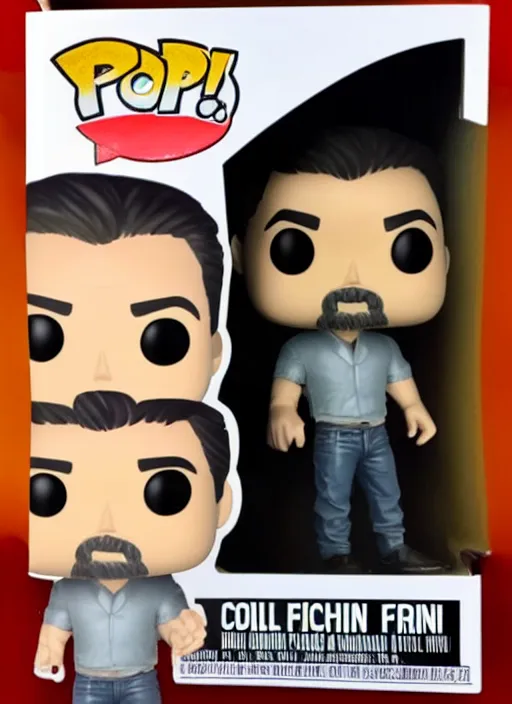 Image similar to Colin Farrell as a Pop Funko figure