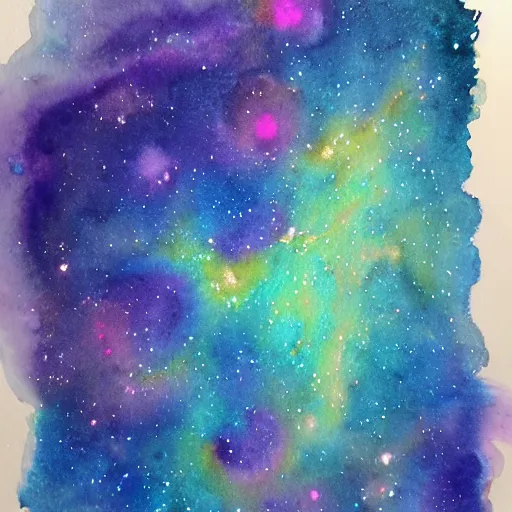 Image similar to opal galaxy, watercolour