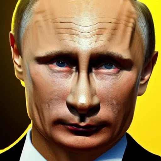 Image similar to vladimir putin became ugly retarded furry, photo - realistic, color image, 2 k, highly detailed, occult art