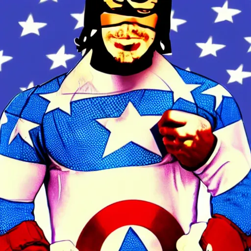 Image similar to the dude as captain america