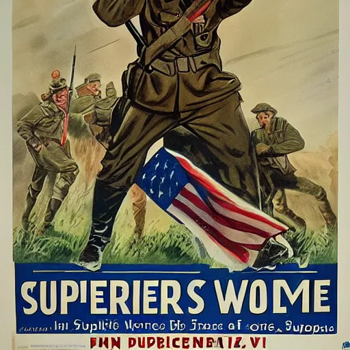 Image similar to supersoldiers wwi american propaganda poster by james gurney