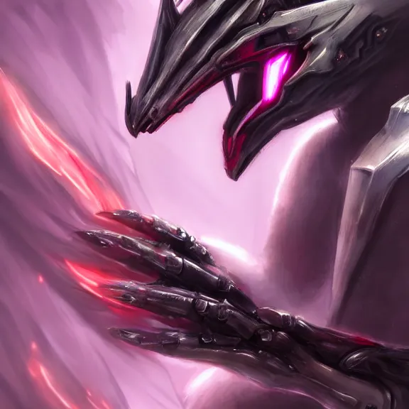 Image similar to very close up foot pov shot, hyperdetailed elegant beautiful stunning anthropomorphic mecha female dragon showing sharp claws close up to camera, hot foot pov, giantess, soft pads, sharp silver armor, fuchsia skin, anthro dragon art, warframe destiny fanart, paw art, furry paws, furaffinity, deviantart, octane, ekasportal