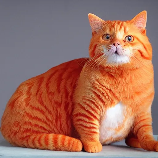 Prompt: an orange cat that looks like a loaf of bread