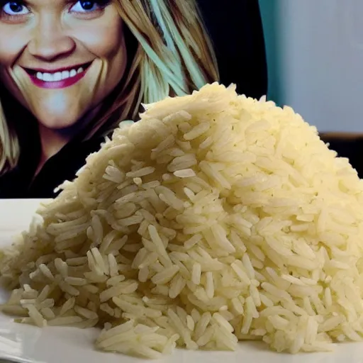 Image similar to a pile of rice with reece witherspoon face