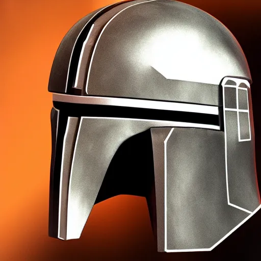 Image similar to Rejected the mandalorian helmet designs, product lighting