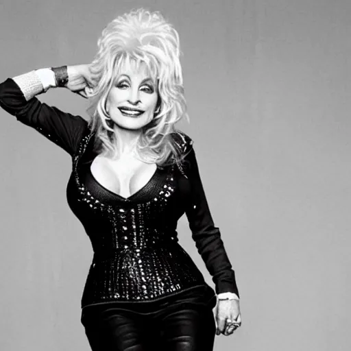 Image similar to blend between dolly parton and mark e smith