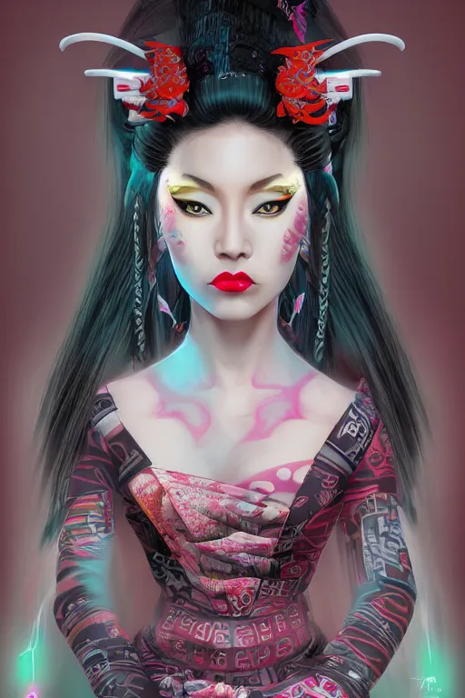 Image similar to agile geisha cyberpunk Dragon princess, digital art, 8k ,character ,realistic, portrait, hyperrealistic