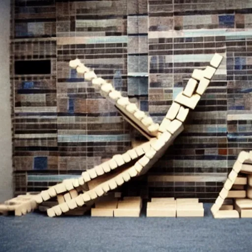 Image similar to ship of theseus made of blocks