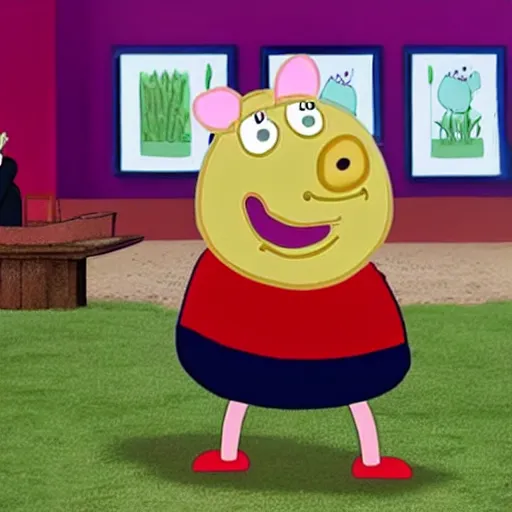 Image similar to still image of boris johnson as a character in peppa pig show