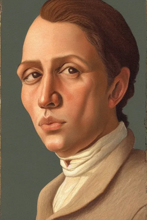 Prompt: ultra realistic jean - baptiste grenouille face portrait in the style of grant wood