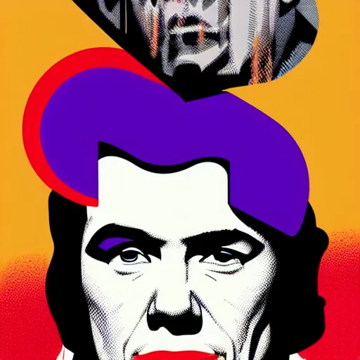 Image similar to individual francois legault portrait retro futurist illustration art by butcher billy, sticker, colorful, illustration, highly detailed, simple, smooth and clean vector curves, no jagged lines, vector art, smooth andy warhol style