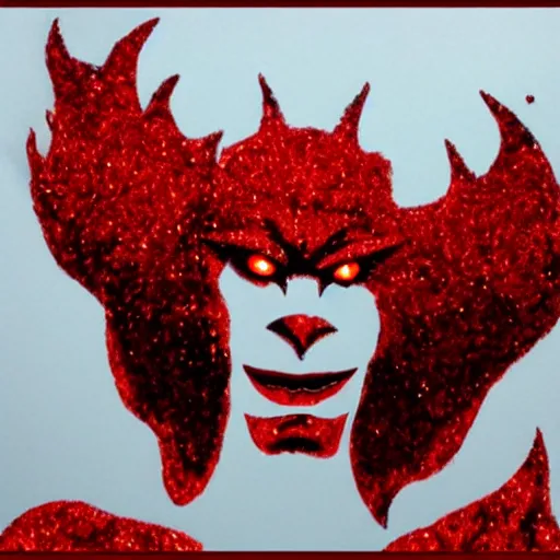 Image similar to Demon made out of red glitter