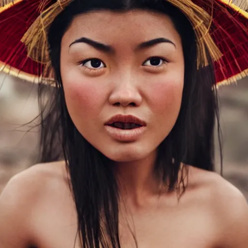 Prompt: [ vietnamese mexican girl ]!! with long black hair, screaming excitedly, trending on unsplash, professional photography, shot by jimmy nelson, slim aarons, hans bellmer, and peter kemp, pinterest portrait!!, [ 4 k photorealism ]!!, intricate