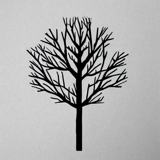 Image similar to handmade winter tree illustration flat minimal rustic in the style of ‘ laura horn ’