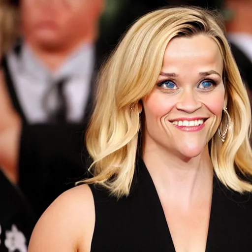 Prompt: reese witherspoon holding a spoon