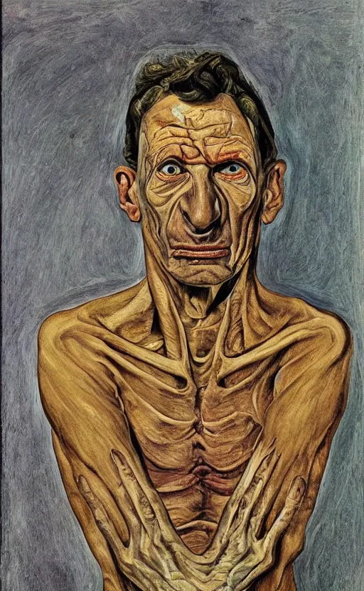 Prompt: portrait of an extraterrestrial being, by lucian freud