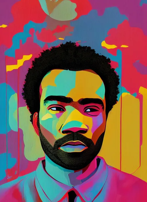 Prompt: portrait childish gambino, colourful!! by sachin teng, organic, cables, matte painting, geometric shapes, hard edges! graffiti, street art