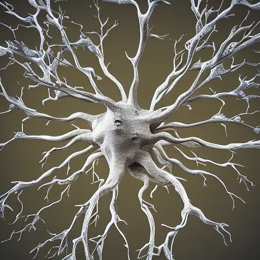 Image similar to army of neuron dendritic monster, t - pose, hyperrealistic, hyperdetailed, vray, 5 5 mm