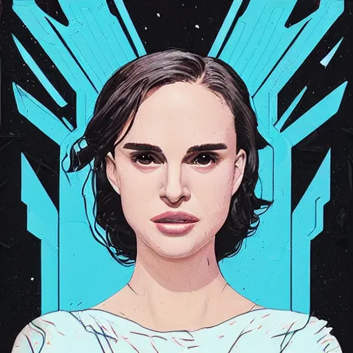 Prompt: Supreme x Natalie Portman Crown Profile Picture by Sachin Teng, asymmetrical, Organic Painting , Matte Painting, geometric shapes, hard edges, graffiti, street art,:2 by Sachin Teng:4