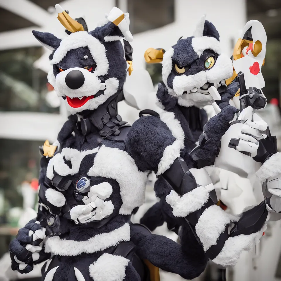 Image similar to photoshoot of sigma, the best made japanese fursuit 8 k raw format nikon 6 0 mm f 2. 8