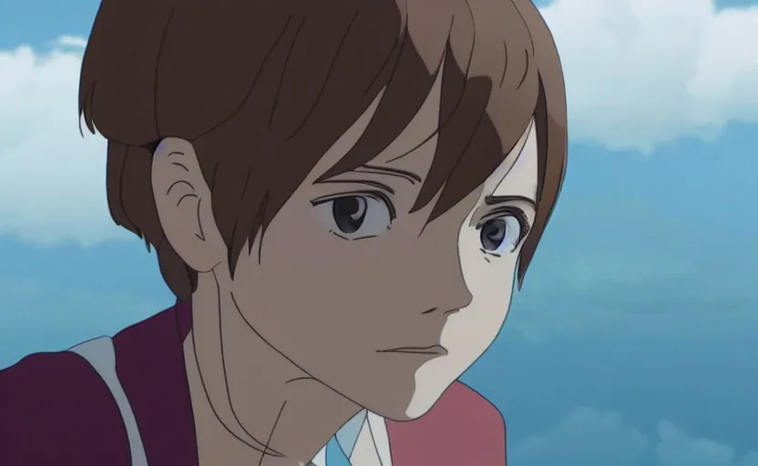 Prompt: emma watson film by studio ghibli, close up, emma watson, anime film by makoto shinkai