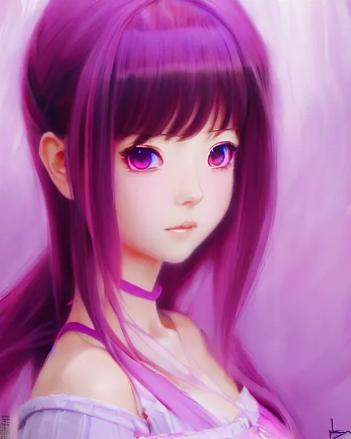 Image similar to portrait Anime Pink royal princess girl cute-fine-face, pretty face, realistic shaded Perfect face, fine details. Anime. realistic shaded lighting by katsuhiro otomo ghost-in-the-shell, magali villeneuve, artgerm, rutkowski Jeremy Lipkin and Giuseppe Dangelico Pino and Michael Garmash and Rob Rey