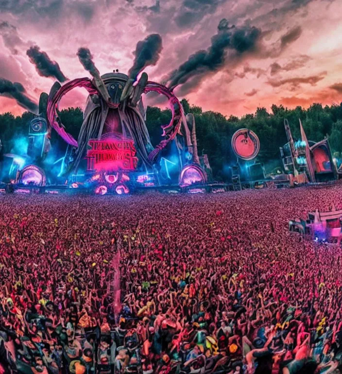 Tomorrowland mainstage 2024, stranger things theme Stable Diffusion