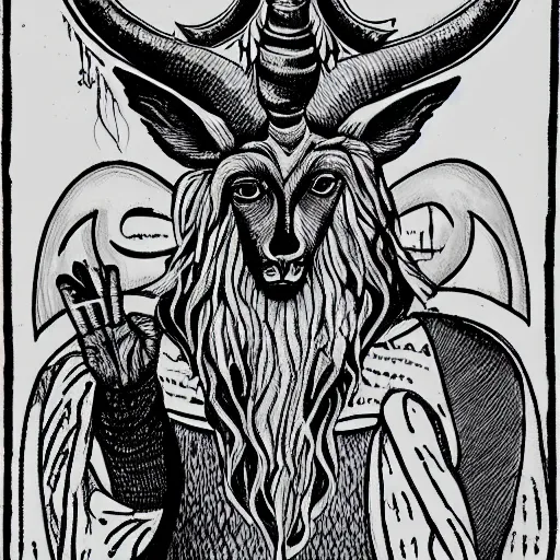 Image similar to portrait of baphomet