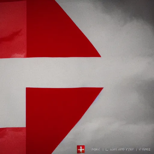 Image similar to Switzerland flag torn, highly detailed, poetic, 3D render, digital art, octane render, 8K artistic photography, photo-realistic