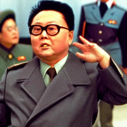 Image similar to A movie still of Kim Jong Il in Back to the Future