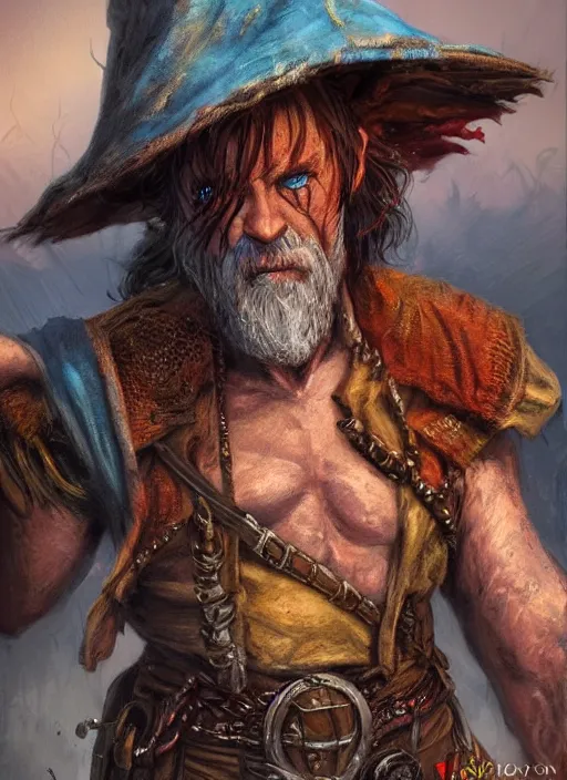 Image similar to poor dirty ugly beggar, ultra detailed fantasy, dndbeyond, bright, colourful, realistic, dnd character portrait, full body, pathfinder, pinterest, art by ralph horsley, dnd, rpg, lotr game design fanart by concept art, behance hd, artstation, deviantart, hdr render in unreal engine 5